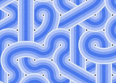 Renkli fayanslar, pürüzsüz rastgele birbirine bağlı dalgalı çizgiler deseni, bağlantı sanatı arkaplan tasarımı çizimi  