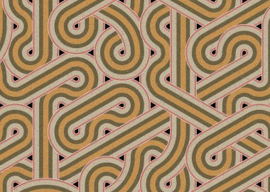 Renkli fayanslar, pürüzsüz rastgele birbirine bağlı dalgalı çizgiler deseni, bağlantı sanatı arkaplan tasarımı çizimi  