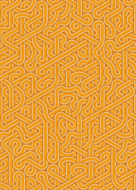 Renkli fayanslar, pürüzsüz rastgele birbirine bağlı dalgalı çizgiler deseni, bağlantı sanatı arkaplan tasarımı çizimi  