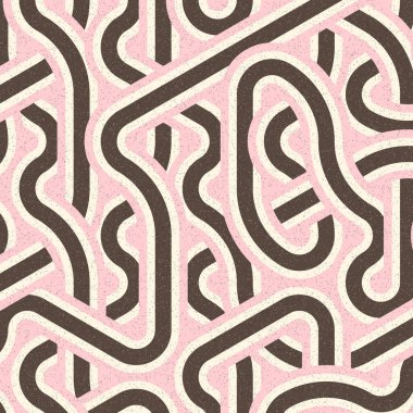 Renkli fayanslar, pürüzsüz rastgele birbirine bağlı dalgalı çizgiler deseni, bağlantı sanatı arkaplan tasarımı çizimi  