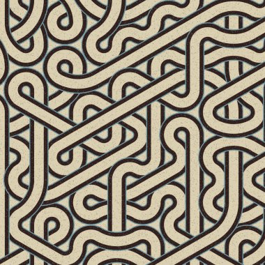 Renkli fayanslar, pürüzsüz rastgele birbirine bağlı dalgalı çizgiler deseni, bağlantı sanatı arkaplan tasarımı çizimi  