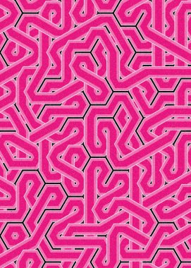 Renkli fayanslar, pürüzsüz rastgele birbirine bağlı dalgalı çizgiler deseni, bağlantı sanatı arkaplan tasarımı çizimi  