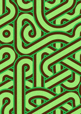 Renkli fayanslar, pürüzsüz rastgele birbirine bağlı dalgalı çizgiler deseni, bağlantı sanatı arkaplan tasarımı çizimi  