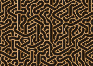 Renkli fayanslar, pürüzsüz rastgele birbirine bağlı dalgalı çizgiler deseni, bağlantı sanatı arkaplan tasarımı çizimi  