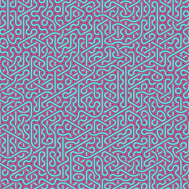 Renkli fayanslar, pürüzsüz rastgele birbirine bağlı dalgalı çizgiler deseni, bağlantı sanatı arkaplan tasarımı çizimi  