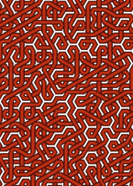 Renkli fayanslar, pürüzsüz rastgele birbirine bağlı dalgalı çizgiler deseni, bağlantı sanatı arkaplan tasarımı çizimi  