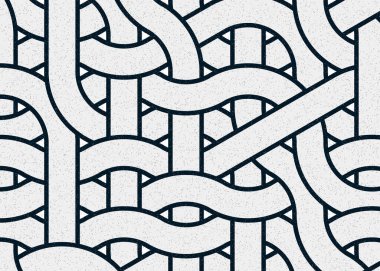 Renkli fayanslar, pürüzsüz rastgele birbirine bağlı dalgalı çizgiler deseni, bağlantı sanatı arkaplan tasarımı çizimi  