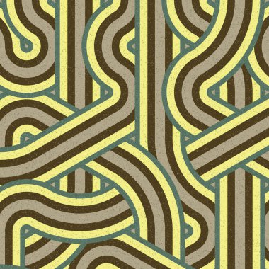 Renkli fayanslar, pürüzsüz rastgele birbirine bağlı dalgalı çizgiler deseni, bağlantı sanatı arkaplan tasarımı çizimi  