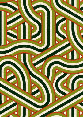 Renkli fayanslar, pürüzsüz rastgele birbirine bağlı dalgalı çizgiler deseni, bağlantı sanatı arkaplan tasarımı çizimi  