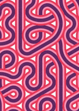 Renkli fayanslar, pürüzsüz rastgele birbirine bağlı dalgalı çizgiler deseni, bağlantı sanatı arkaplan tasarımı çizimi  