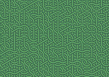 Renkli fayanslar, pürüzsüz rastgele birbirine bağlı dalgalı çizgiler deseni, bağlantı sanatı arkaplan tasarımı çizimi  