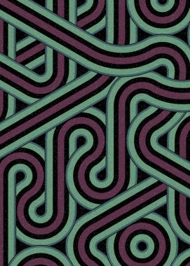 Renkli fayanslar, pürüzsüz rastgele birbirine bağlı dalgalı çizgiler deseni, bağlantı sanatı arkaplan tasarımı çizimi  