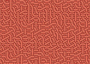 Renkli fayanslar, pürüzsüz rastgele birbirine bağlı dalgalı çizgiler deseni, bağlantı sanatı arkaplan tasarımı çizimi  