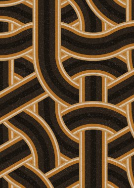 Renkli fayanslar, pürüzsüz rastgele birbirine bağlı dalgalı çizgiler deseni, bağlantı sanatı arkaplan tasarımı çizimi  