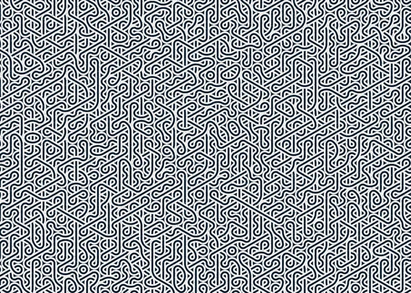 Bunte Fliese Mit Nahtloser Zufälliger Verflechtung Wellenförmige Linien Muster Verbindung — Stockvektor