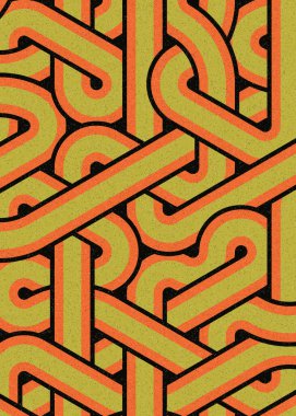 Renkli fayanslar, pürüzsüz rastgele birbirine bağlı dalgalı çizgiler deseni, bağlantı sanatı arkaplan tasarımı çizimi  