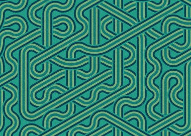 Renkli fayanslar, pürüzsüz rastgele birbirine bağlı dalgalı çizgiler deseni, bağlantı sanatı arkaplan tasarımı çizimi  