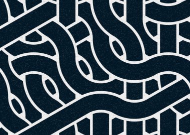 Renkli fayanslar, pürüzsüz rastgele birbirine bağlı dalgalı çizgiler deseni, bağlantı sanatı arkaplan tasarımı çizimi  