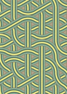 Renkli fayanslar, pürüzsüz rastgele birbirine bağlı dalgalı çizgiler deseni, bağlantı sanatı arkaplan tasarımı çizimi  