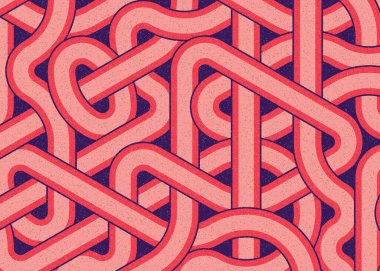 Renkli fayanslar, pürüzsüz rastgele birbirine bağlı dalgalı çizgiler deseni, bağlantı sanatı arkaplan tasarımı çizimi  