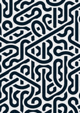 Renkli fayanslar, pürüzsüz rastgele birbirine bağlı dalgalı çizgiler deseni, bağlantı sanatı arkaplan tasarımı çizimi  