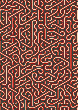 Renkli fayanslar, pürüzsüz rastgele birbirine bağlı dalgalı çizgiler deseni, bağlantı sanatı arkaplan tasarımı çizimi  