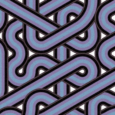 Renkli fayanslar, pürüzsüz rastgele birbirine bağlı dalgalı çizgiler deseni, bağlantı sanatı arkaplan tasarımı çizimi  