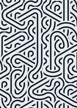 Renkli fayanslar, pürüzsüz rastgele birbirine bağlı dalgalı çizgiler deseni, bağlantı sanatı arkaplan tasarımı çizimi  