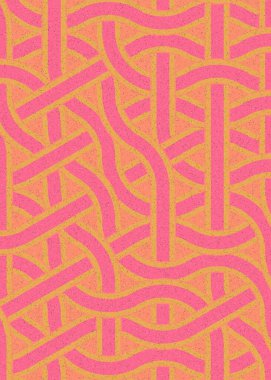 Renkli fayanslar, pürüzsüz rastgele birbirine bağlı dalgalı çizgiler deseni, bağlantı sanatı arkaplan tasarımı çizimi  