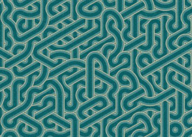 Renkli fayanslar, pürüzsüz rastgele birbirine bağlı dalgalı çizgiler deseni, bağlantı sanatı arkaplan tasarımı çizimi  