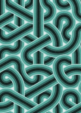 Renkli fayanslar, pürüzsüz rastgele birbirine bağlı dalgalı çizgiler deseni, bağlantı sanatı arkaplan tasarımı çizimi  