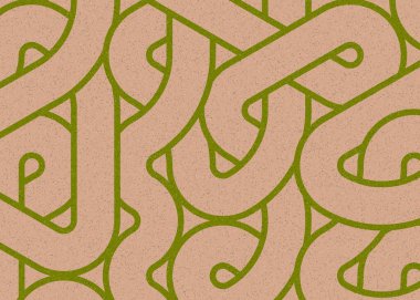 Renkli fayanslar, pürüzsüz rastgele birbirine bağlı dalgalı çizgiler deseni, bağlantı sanatı arkaplan tasarımı çizimi  