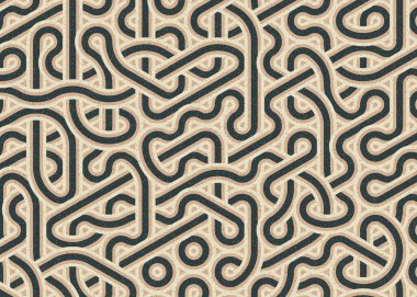 Renkli fayanslar, pürüzsüz rastgele birbirine bağlı dalgalı çizgiler deseni, bağlantı sanatı arkaplan tasarımı çizimi  