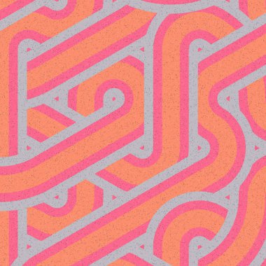 Renkli fayanslar, pürüzsüz rastgele birbirine bağlı dalgalı çizgiler deseni, bağlantı sanatı arkaplan tasarımı çizimi  