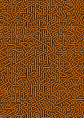 Renkli fayanslar, pürüzsüz rastgele birbirine bağlı dalgalı çizgiler deseni, bağlantı sanatı arkaplan tasarımı çizimi  