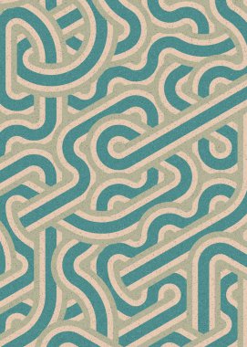 Renkli fayanslar, pürüzsüz rastgele birbirine bağlı dalgalı çizgiler deseni, bağlantı sanatı arkaplan tasarımı çizimi  