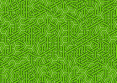 Renkli fayanslar, pürüzsüz rastgele birbirine bağlı dalgalı çizgiler deseni, bağlantı sanatı arkaplan tasarımı çizimi  