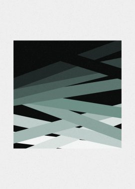 monokrom rastgele geçiş çizgileri üretken sanat tarzı renkli logo illüstrasyonu