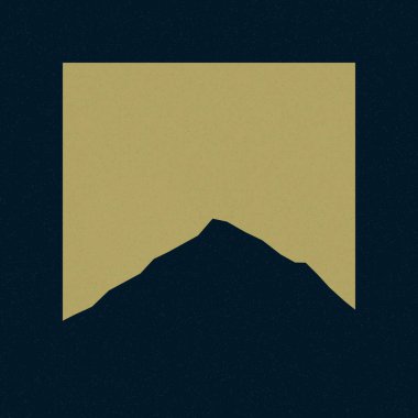 Su rengi Dağlar kayalar siluet sanat logosu tasarımı çizimi