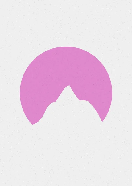 Розовый Цвет Фуксия Горы Силуэт Рисунок Логотипа — стоковый вектор