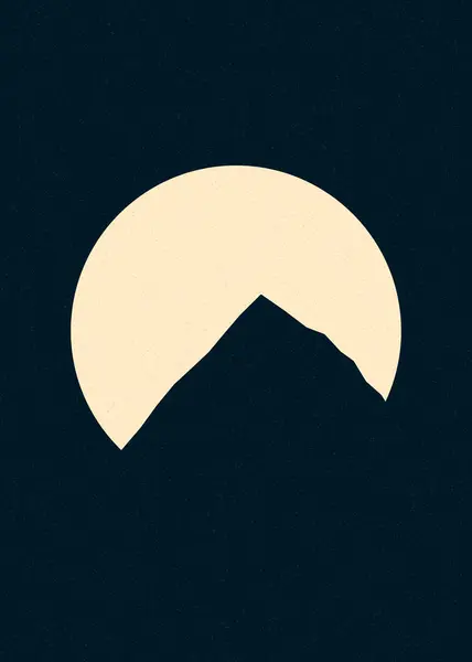Kamelfarbe Berge Felsen Silhouette Kunst Logo Design Illustration — Stockvektor