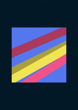 Mercan mavisi renkler çizgiler arası üretici sanat tarzı renkli illüstrasyon