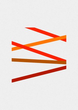 Kırmızı renk çizgiler kesişiyor üretken sanat tarzı renkli çizimler