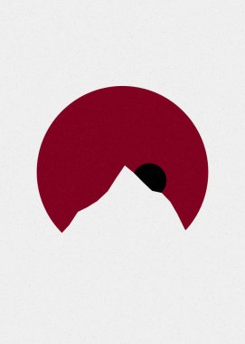 Burgonya rengi Dağlar, siluet sanat logosu tasarımı resimlerini sallar