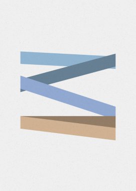 Serenity rengi, çizgileri aşma, üretken sanat tarzı renkli illüstrasyon