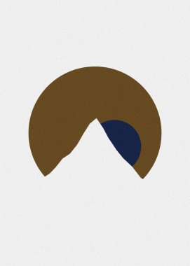 Kahverengi Dağlar kayalar siluet sanat logosu tasarımı illüstrasyonu