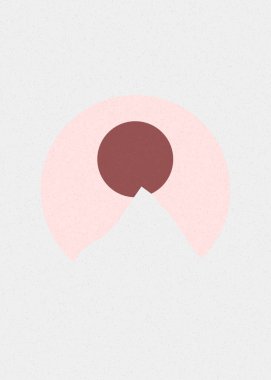 Marsala rengi Dağlar kayalar siluet sanat logosu tasarımı illüstrasyonu