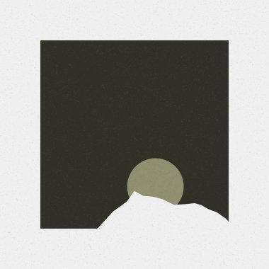 Dağlar, siluet sanat logosu tasarımı illüstrasyonunu sallar