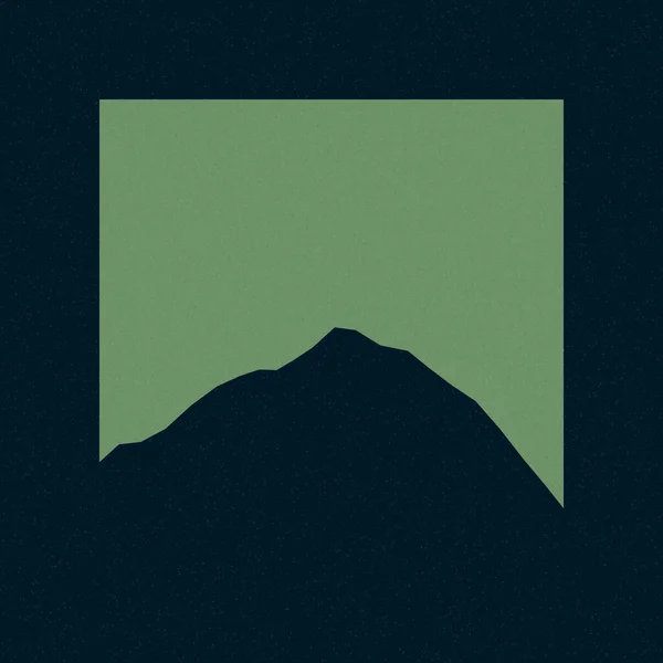Colore Nocciola Montagne Rocce Silhouette Arte Logo Disegno Illustrazione — Vettoriale Stock