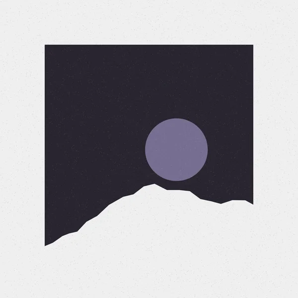 Coloridas Montañas Rocosas Silueta Arte Logotipo Diseño Ilustración — Archivo Imágenes Vectoriales